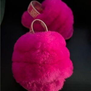 UGG Pink Fluffy Slippers